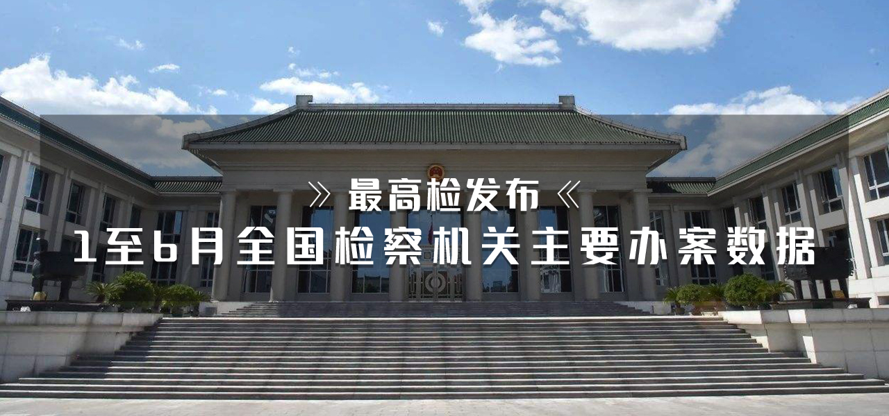 重磅！最高检发布1至6月全国检察机关主要办案数据