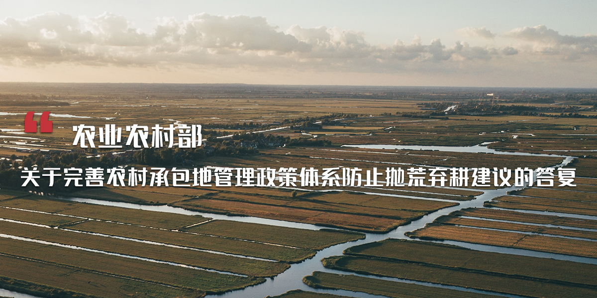 农业农村部关于完善农村承包地管理政策体系防止抛荒弃耕建议的答复